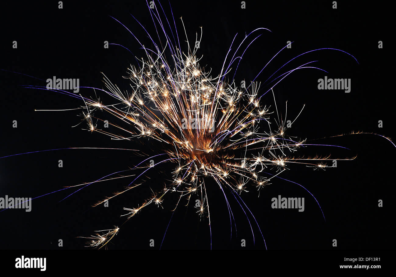 Berlin, Germany, fireworks on the Pyroworld 2011 Stock Photo