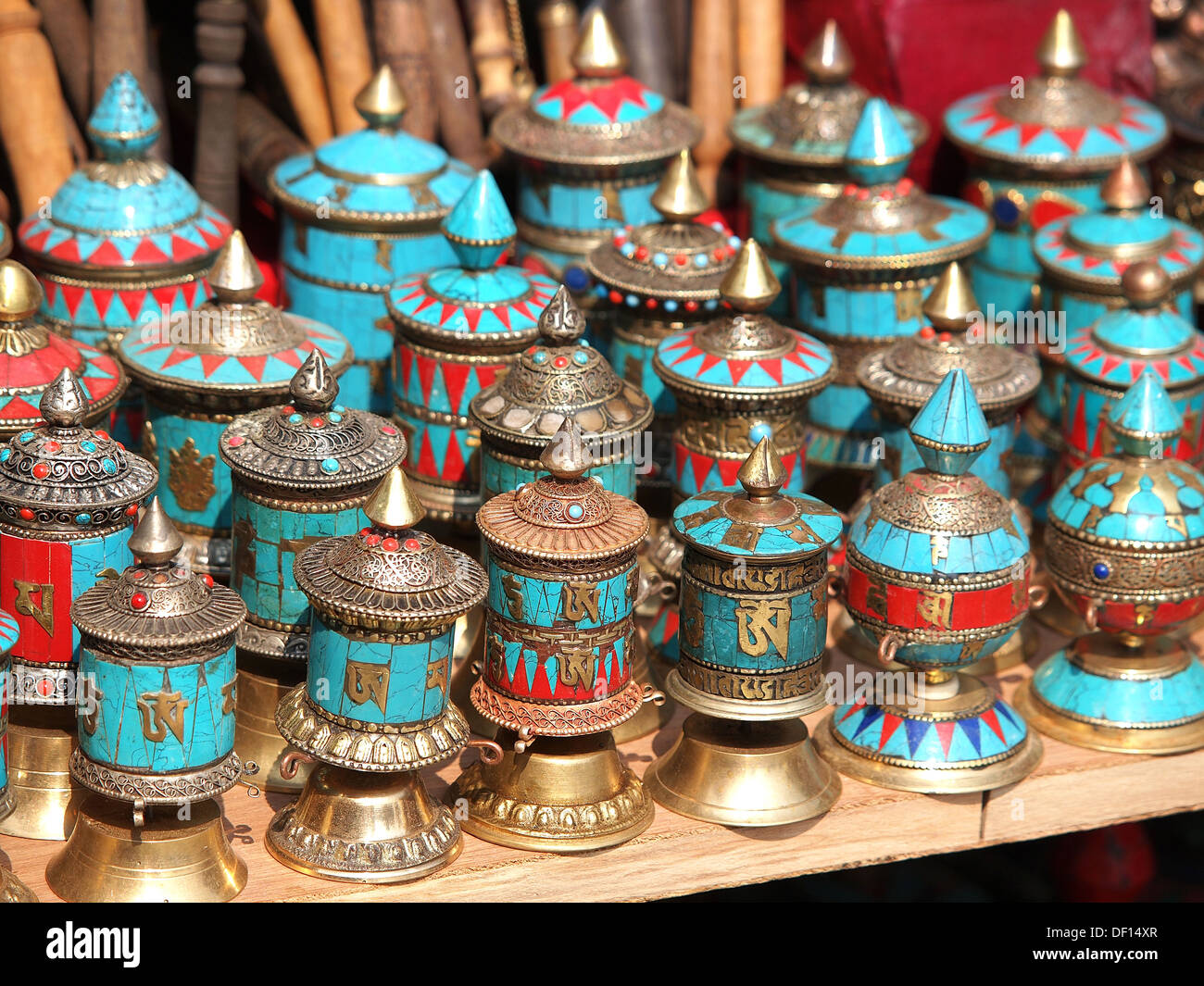 Buddhist prayer wheels for sale Stock Photo Alamy