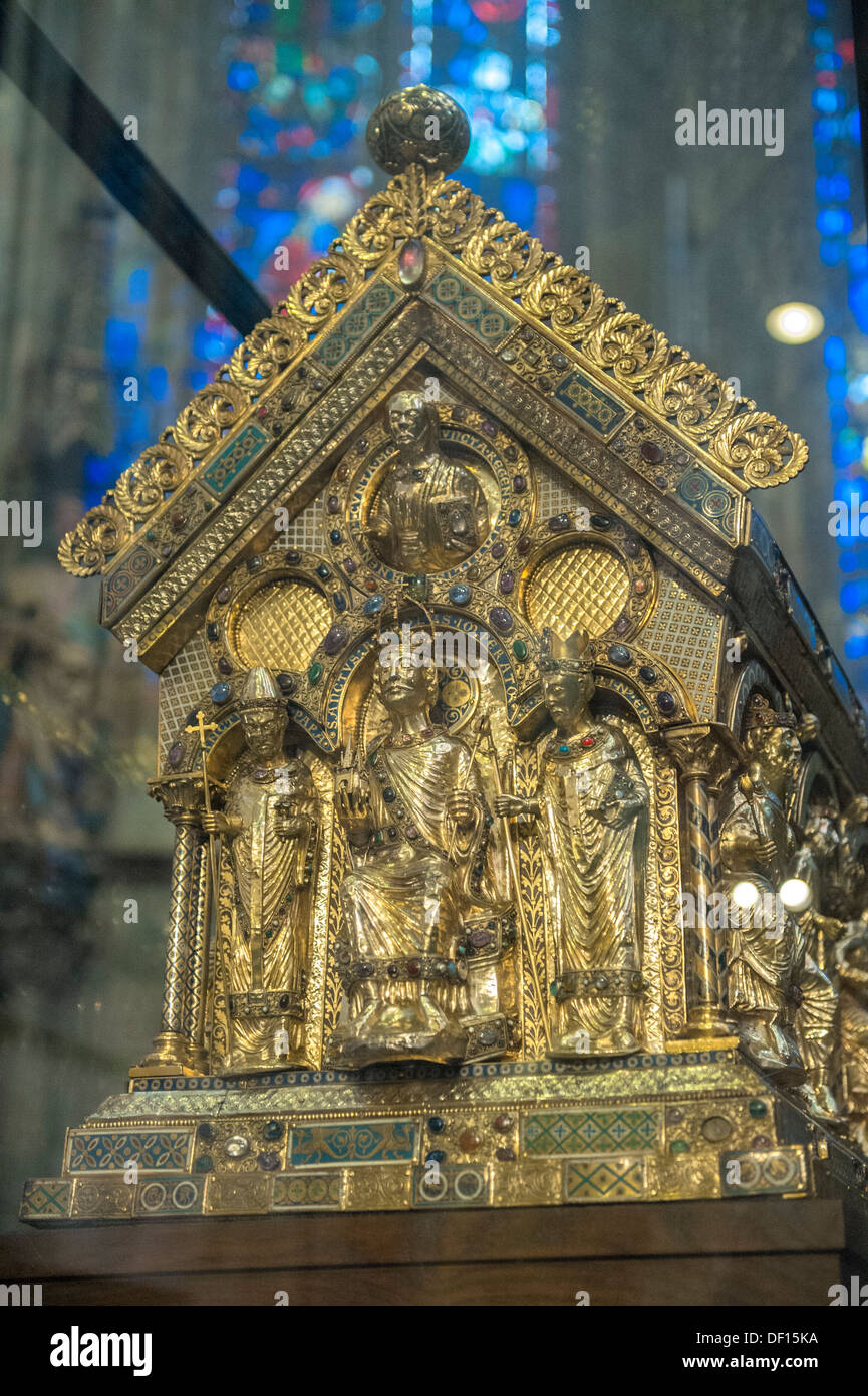Aachen cathedral, The Shrine of Charlemagne, made in 1215, Aachen, Germany Stock Photo