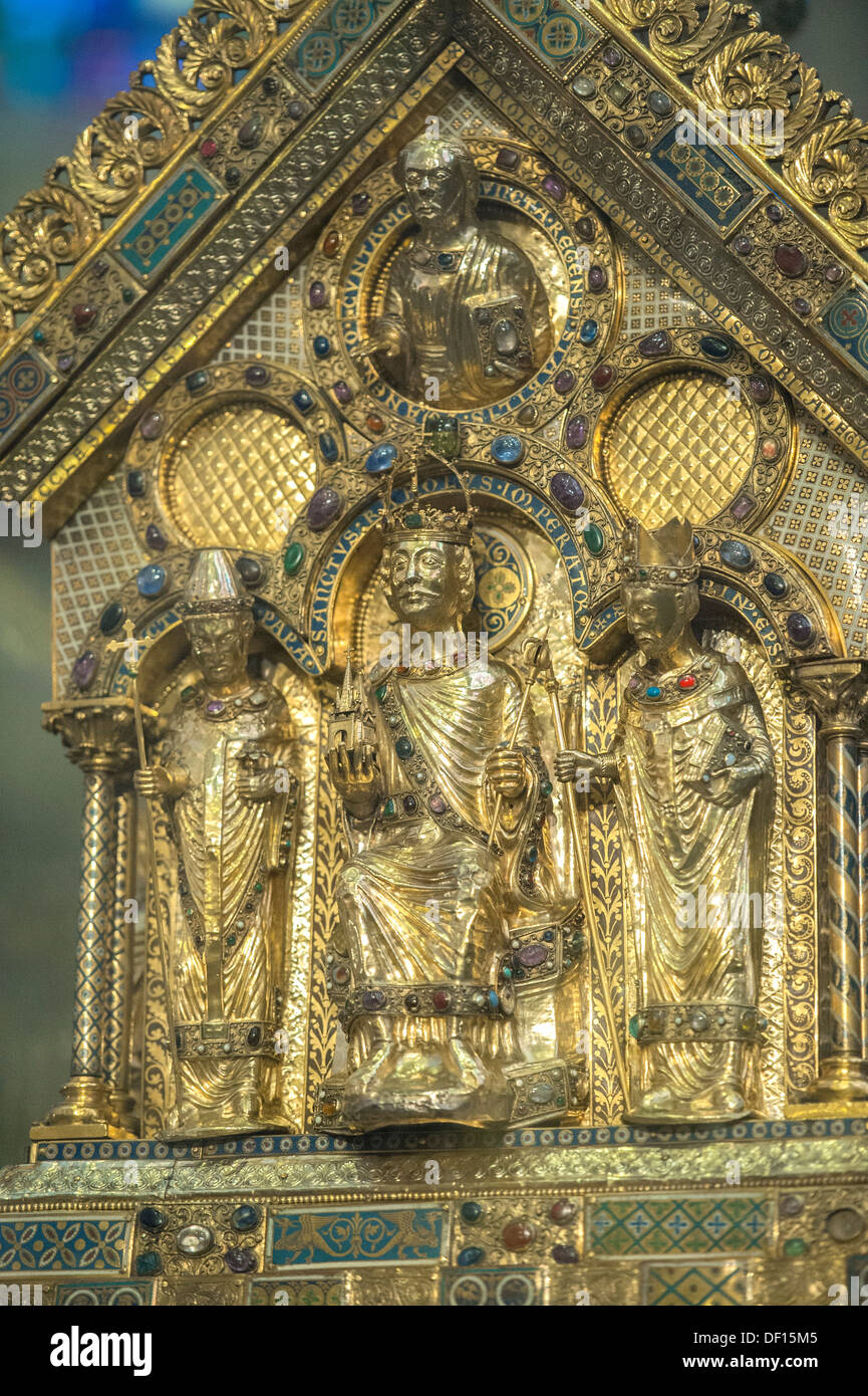 Aachen cathedral, The Shrine of Charlemagne, made in 1215, Aachen, Germany Stock Photo