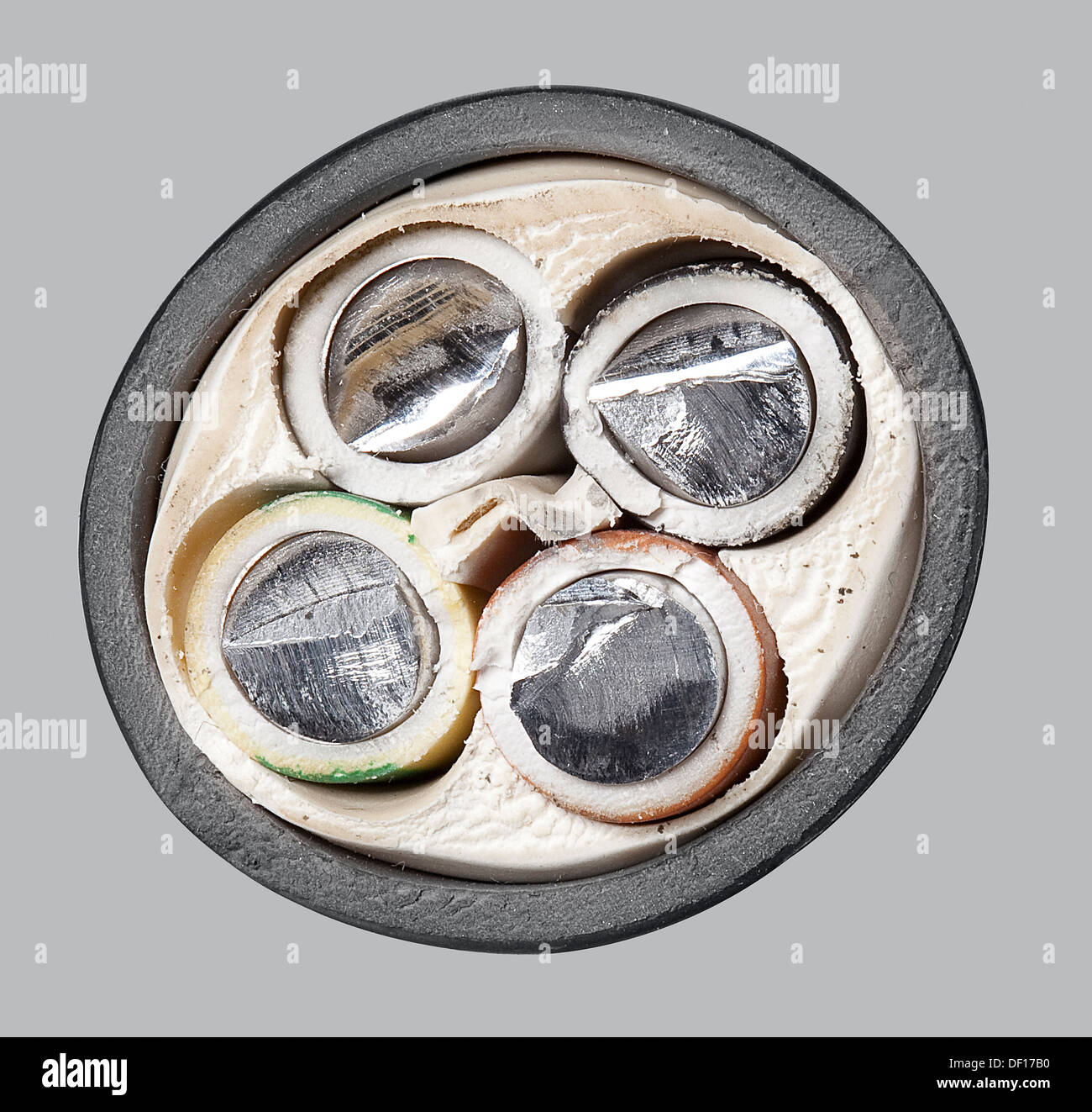 Berlin, Germany, cross section of a 4-wire cable Stock Photo