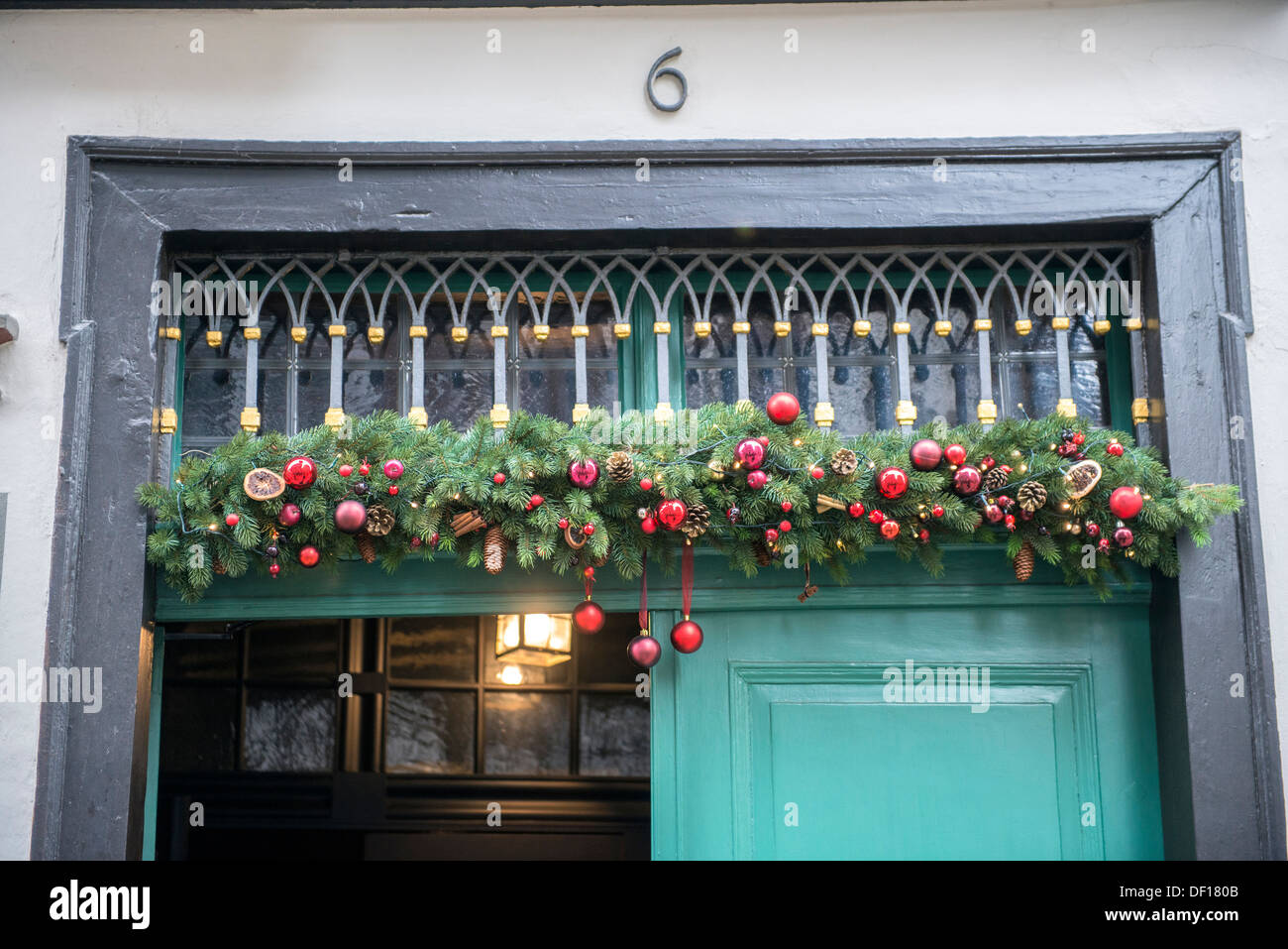 Christmas Decoration Above Schlenkerla Rauchbier S Front Door