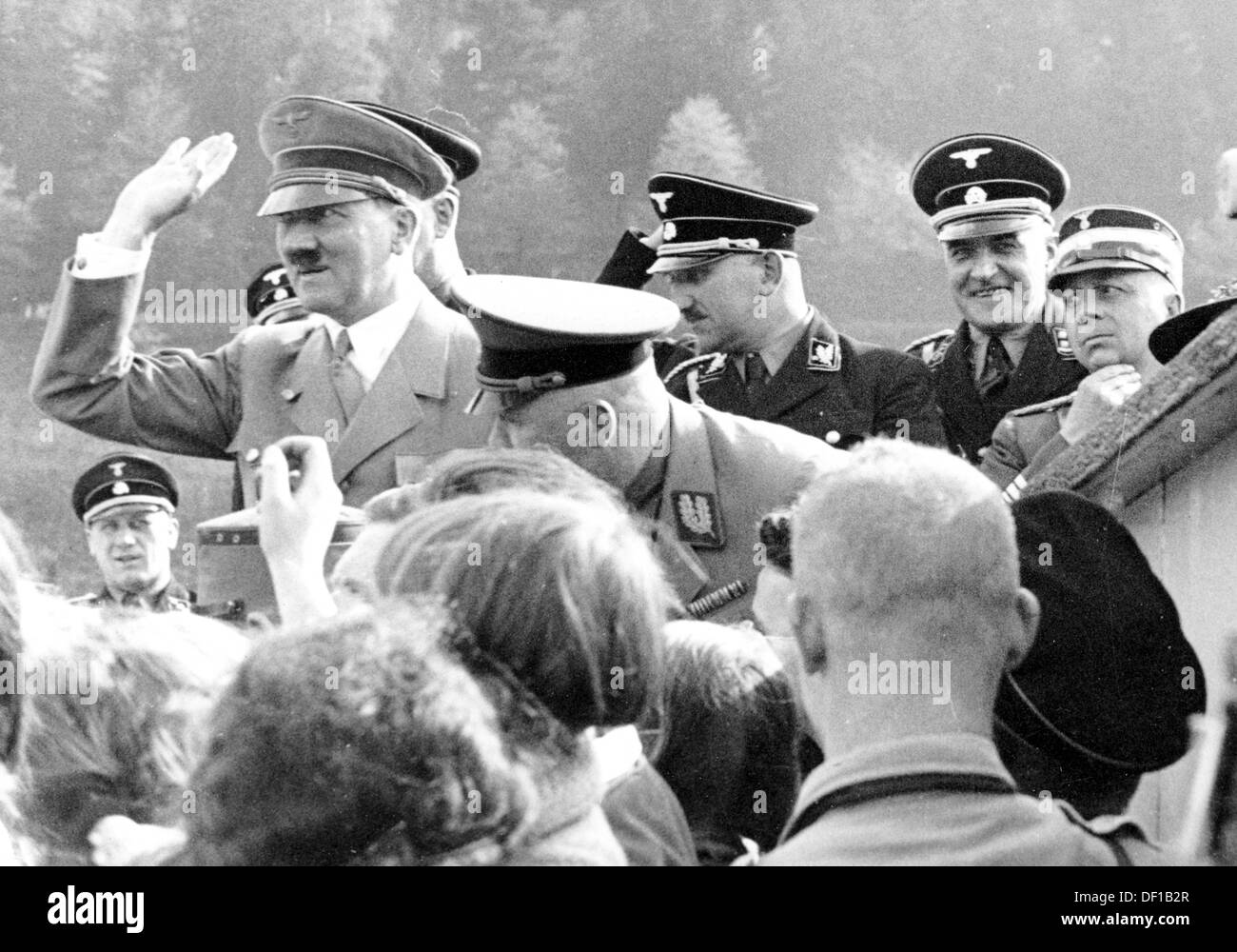 The image from the Nazi Propaganda! shows Adolf Hitler at a festive reception. Date and place unknown. Fotoarchiv für Zeitgeschichte Stock Photo