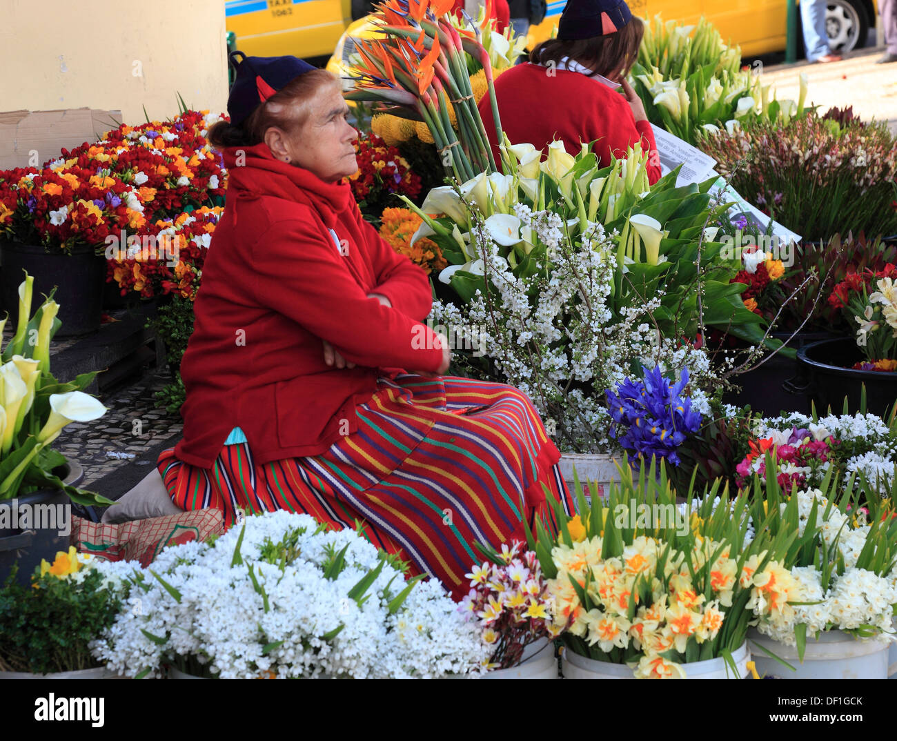 Madeira, Funchal, Funchal Farmers Market, Florist Mercado dos