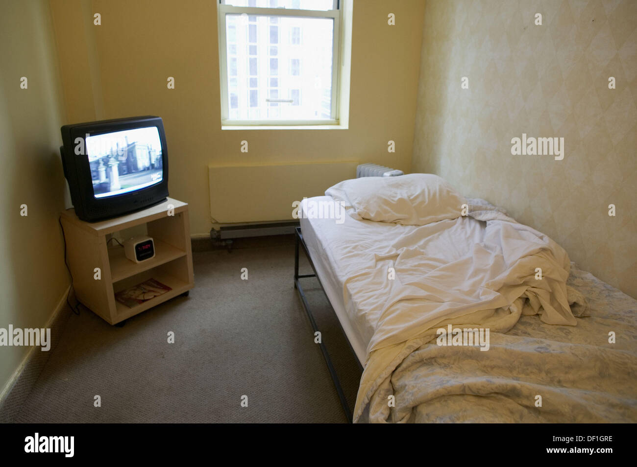 Cheap Hotel With Tv New York City Usa Stock Photo