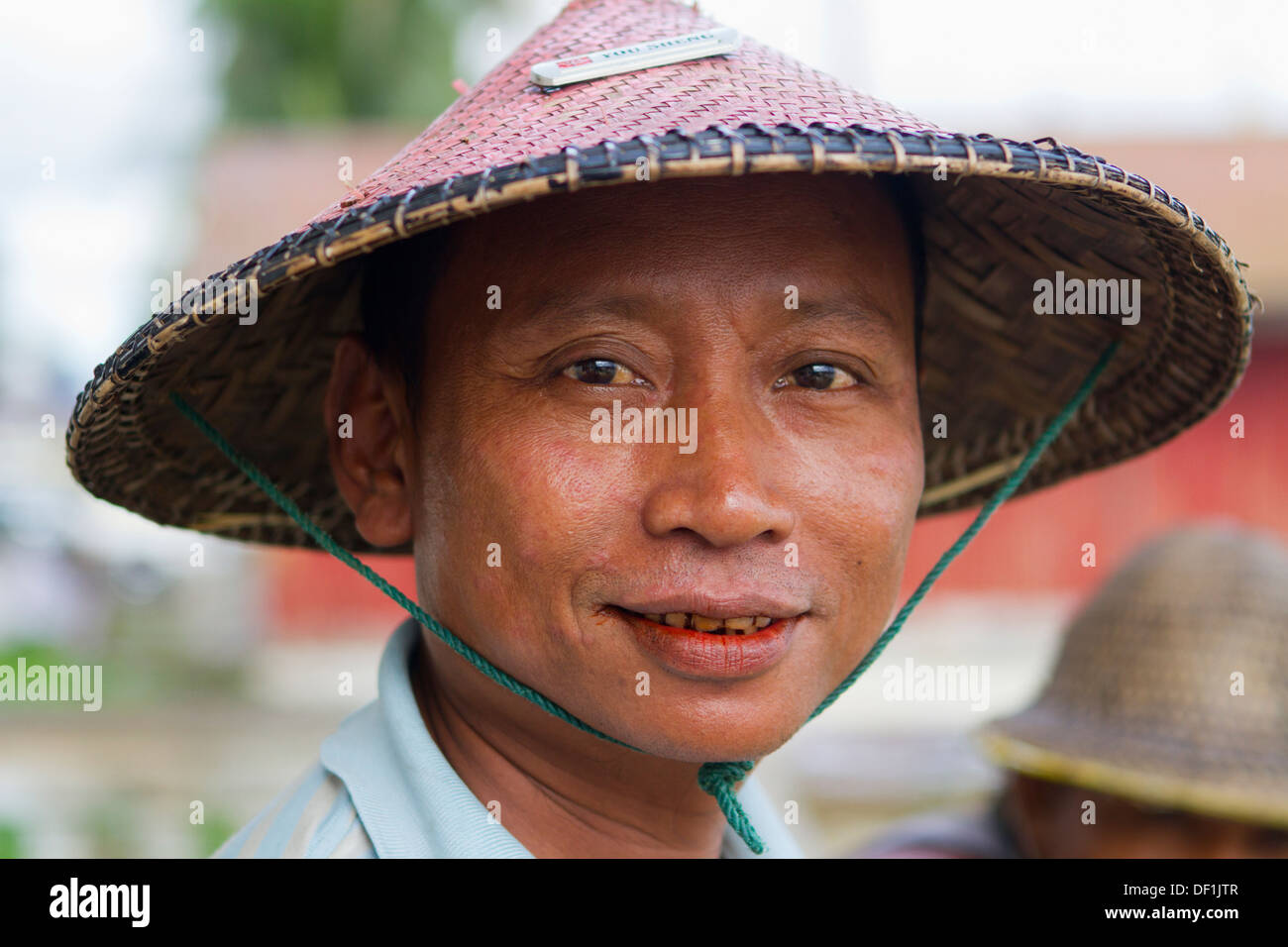 A burmese man in Yangon, Burma. Stock Photo