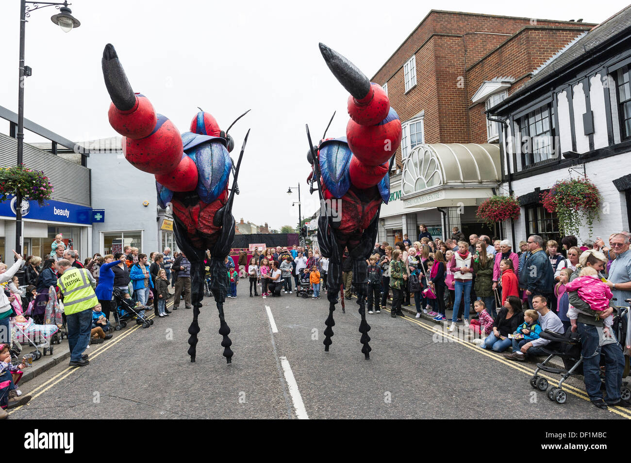 The Insects performing at the Witham Puppet Festival. Stock Photo