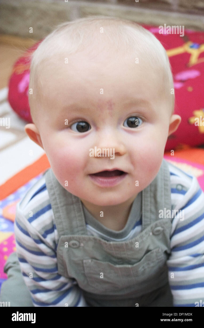 7 month old baby boy headshot Stock Photo Alamy