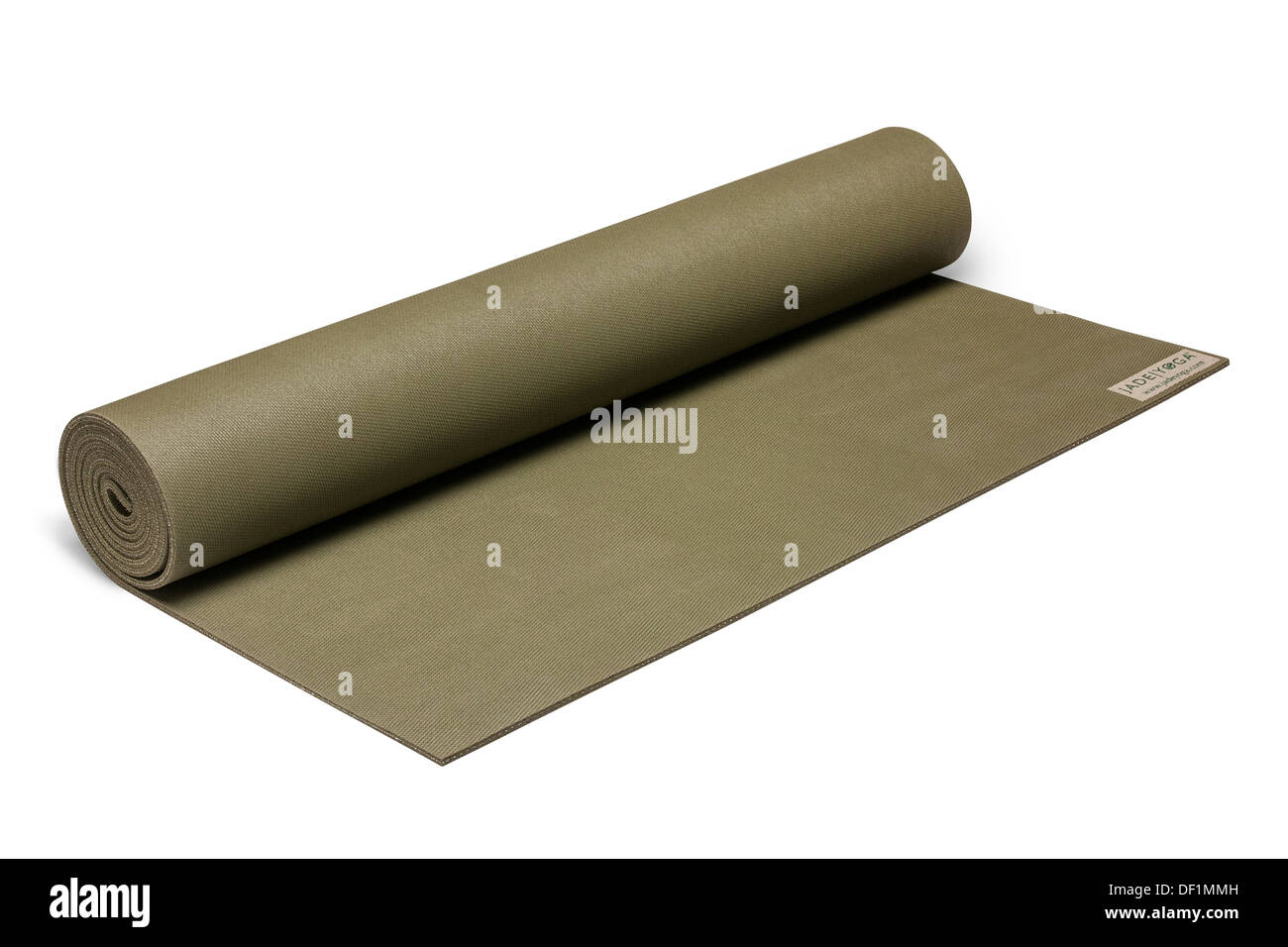 coloured yoga exercise roll mat isolated on white background product image. Stock Photo