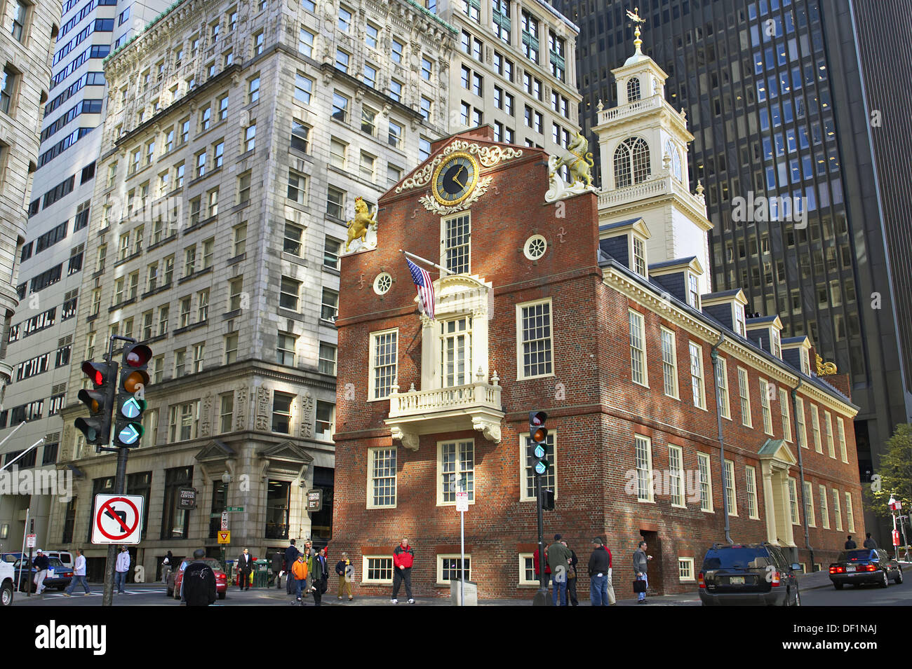 Eua massachusetts old state house no centro histórico da cidade de boston  perto de beacon hill e freedom trail