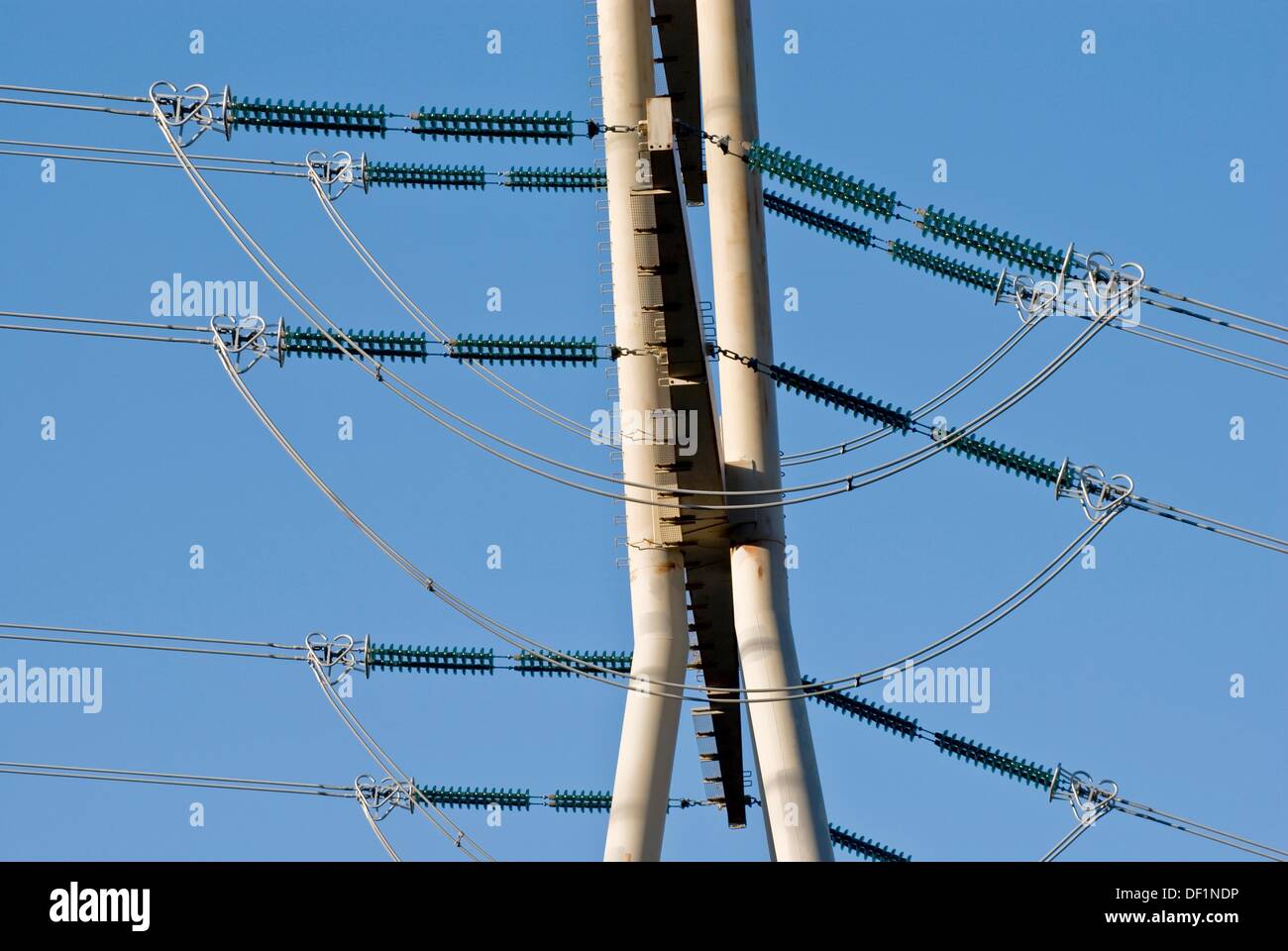 Detail of electrical transmission lines Stock Photo Alamy