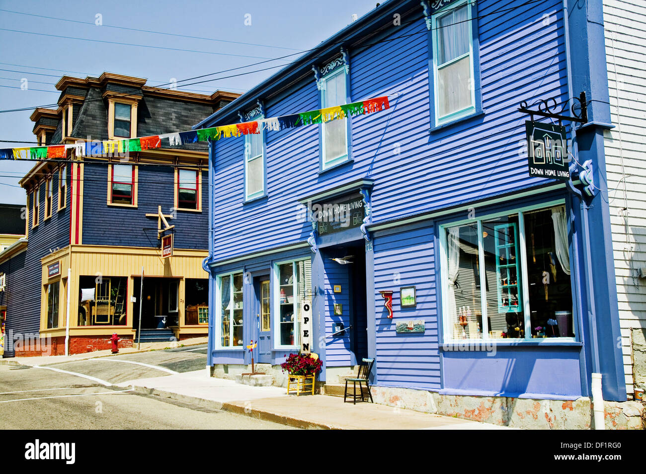 Street scene, buildings, Lunenburg, Canada Stock Photo Alamy