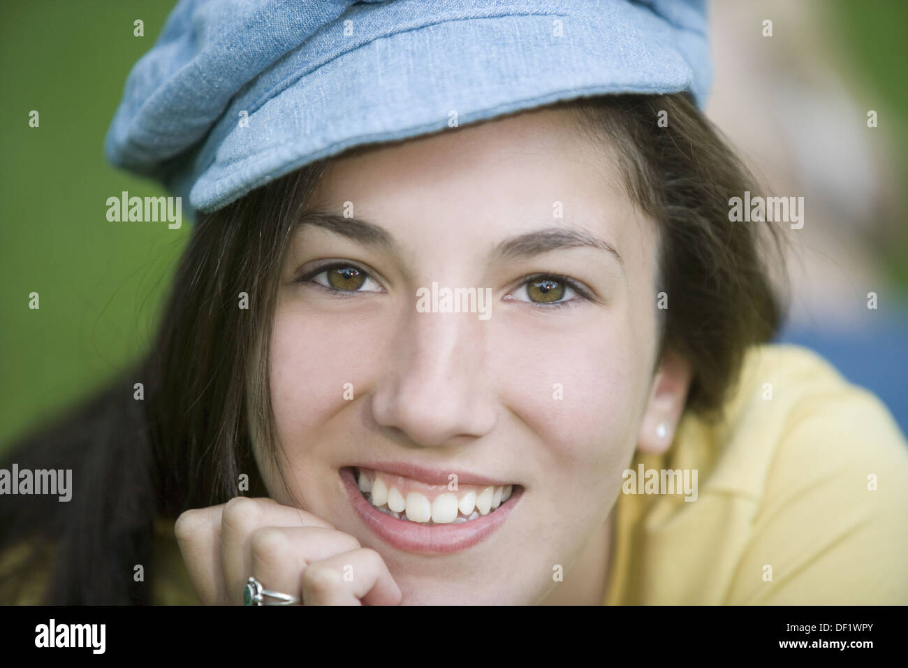 Teen wearing cap Stock Photo Alamy