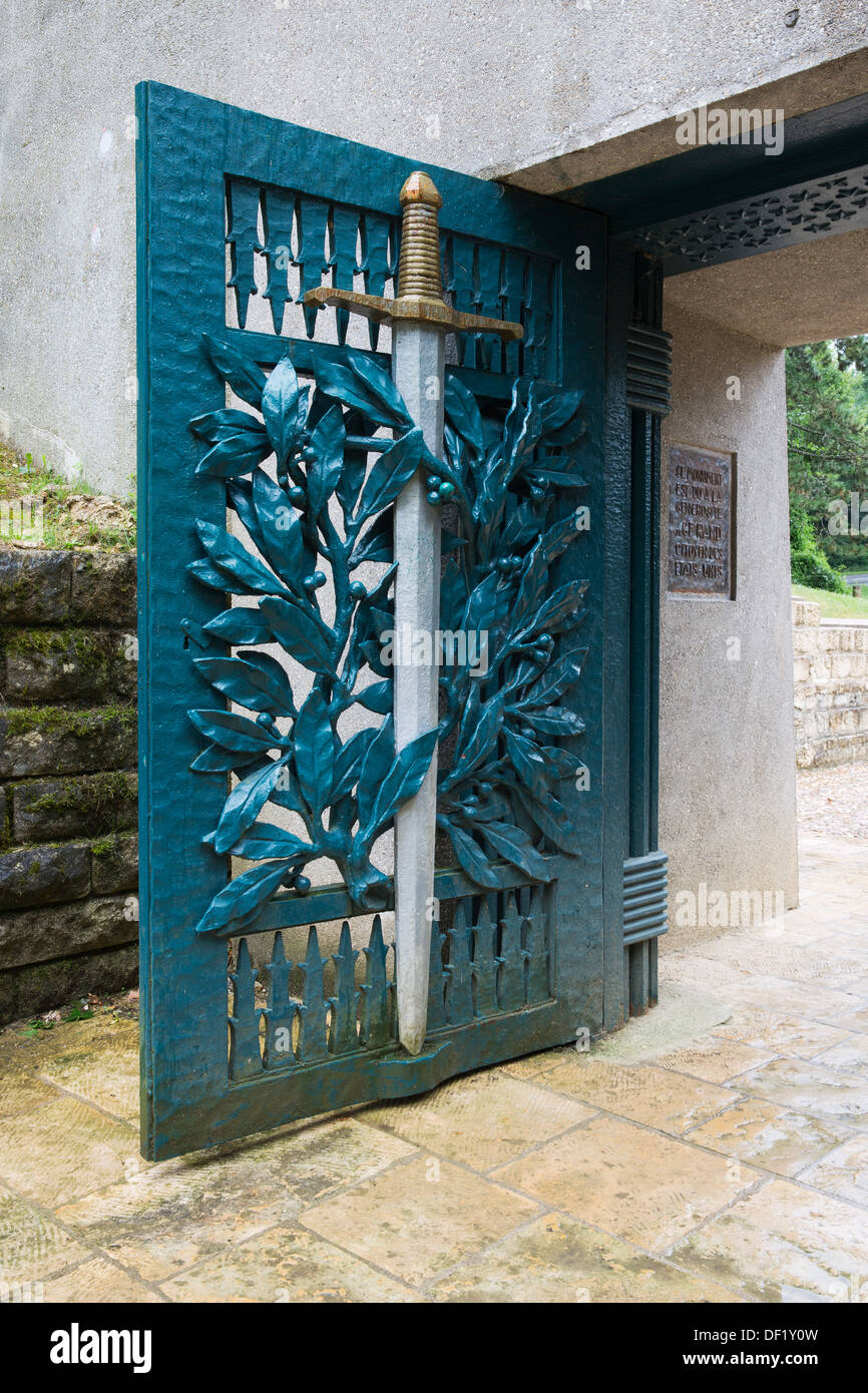 Entrance door to the Tranchée des baïonnettes Stock Photo