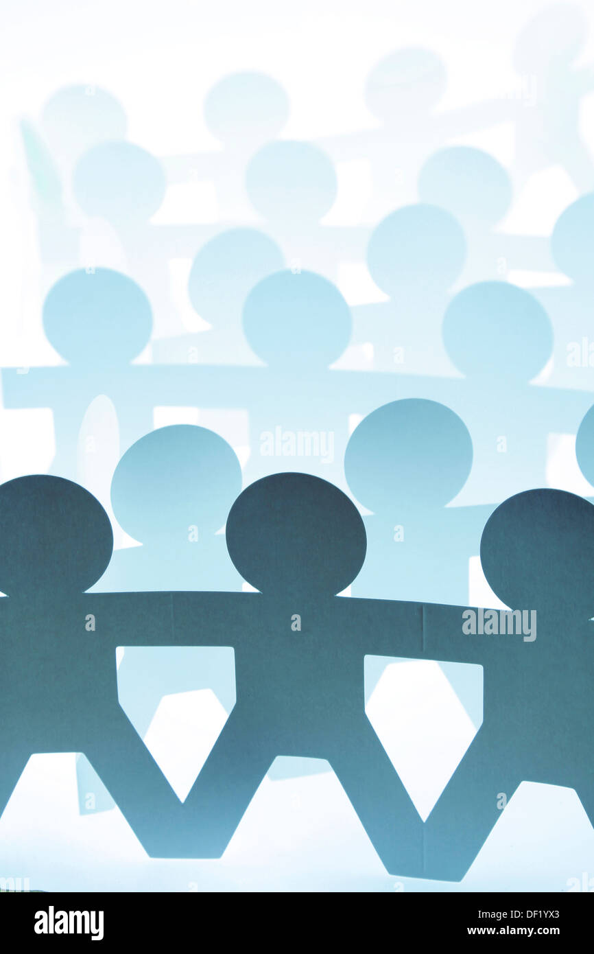 Paper Dolls Holding Hands Clipart