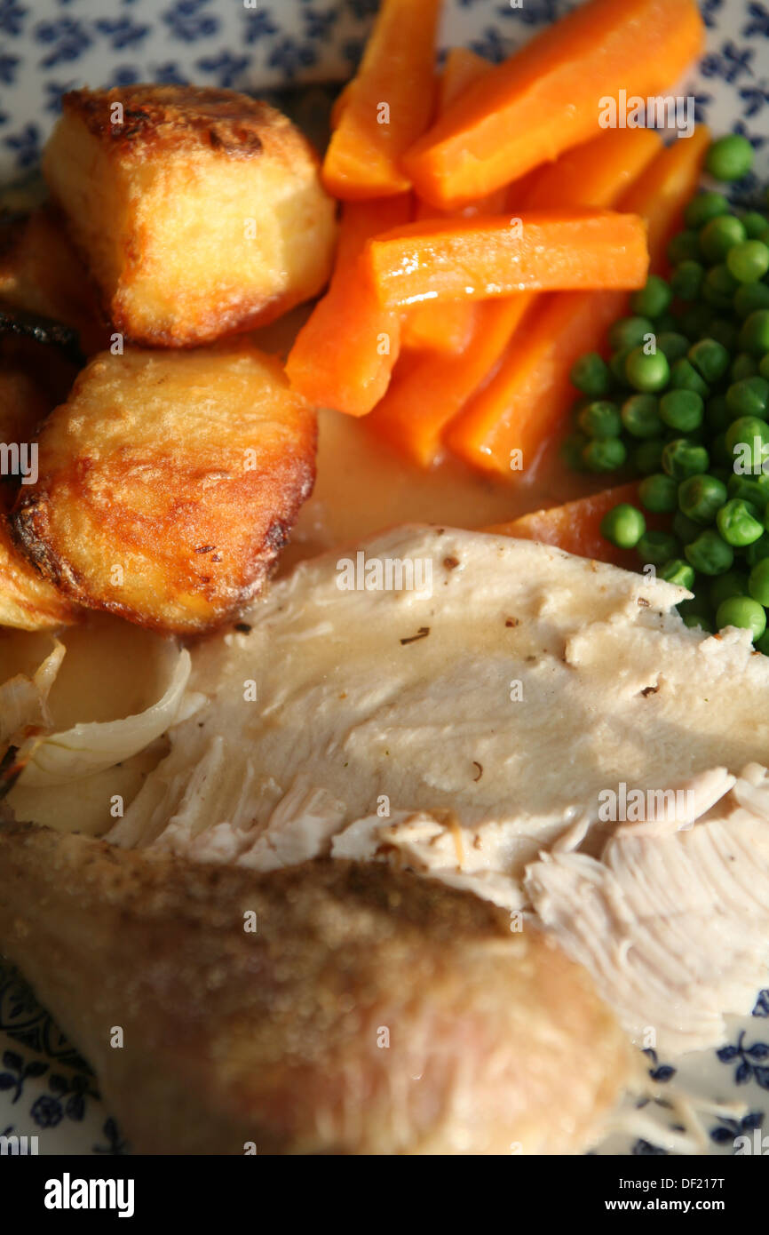 Roast chicken meal Stock Photo - Alamy - All Meat Chicken Meal