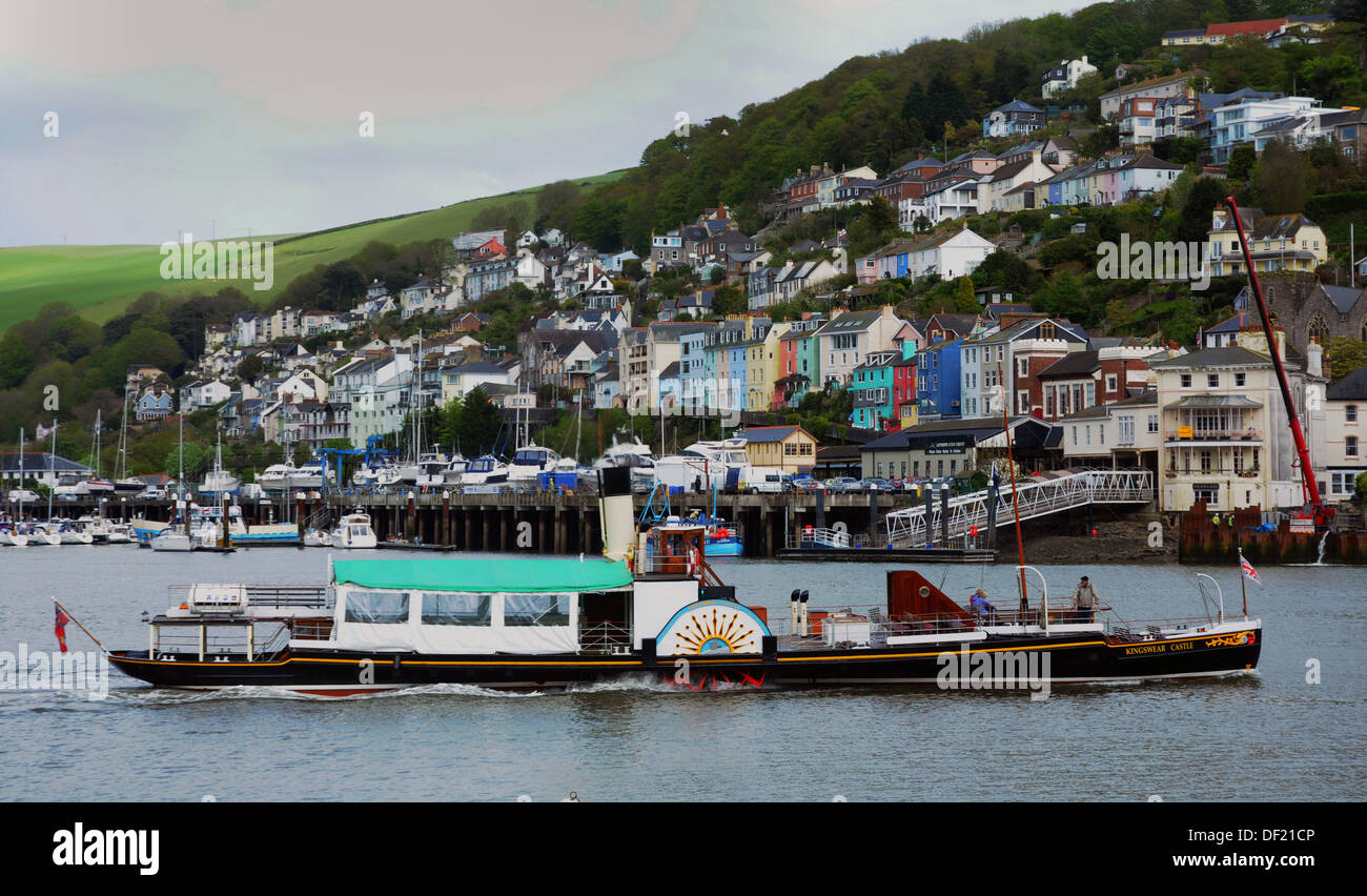 PADDLE STEAMER KINGSWEAR CASTLE IN THE HARBOUR AT DARTMOUTH SOUTH paddle-steamer-kingswear-castle-in-the-harbour-at-dartmouth-south