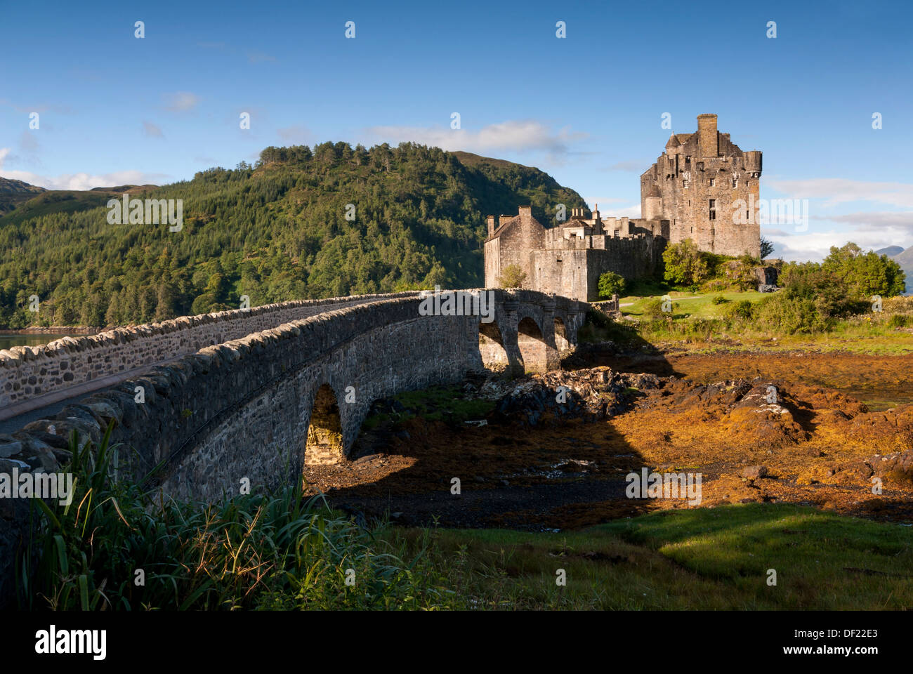 Early morning at Eilean Donan Castle Loch Alsh Scotland UK. Stock Photo