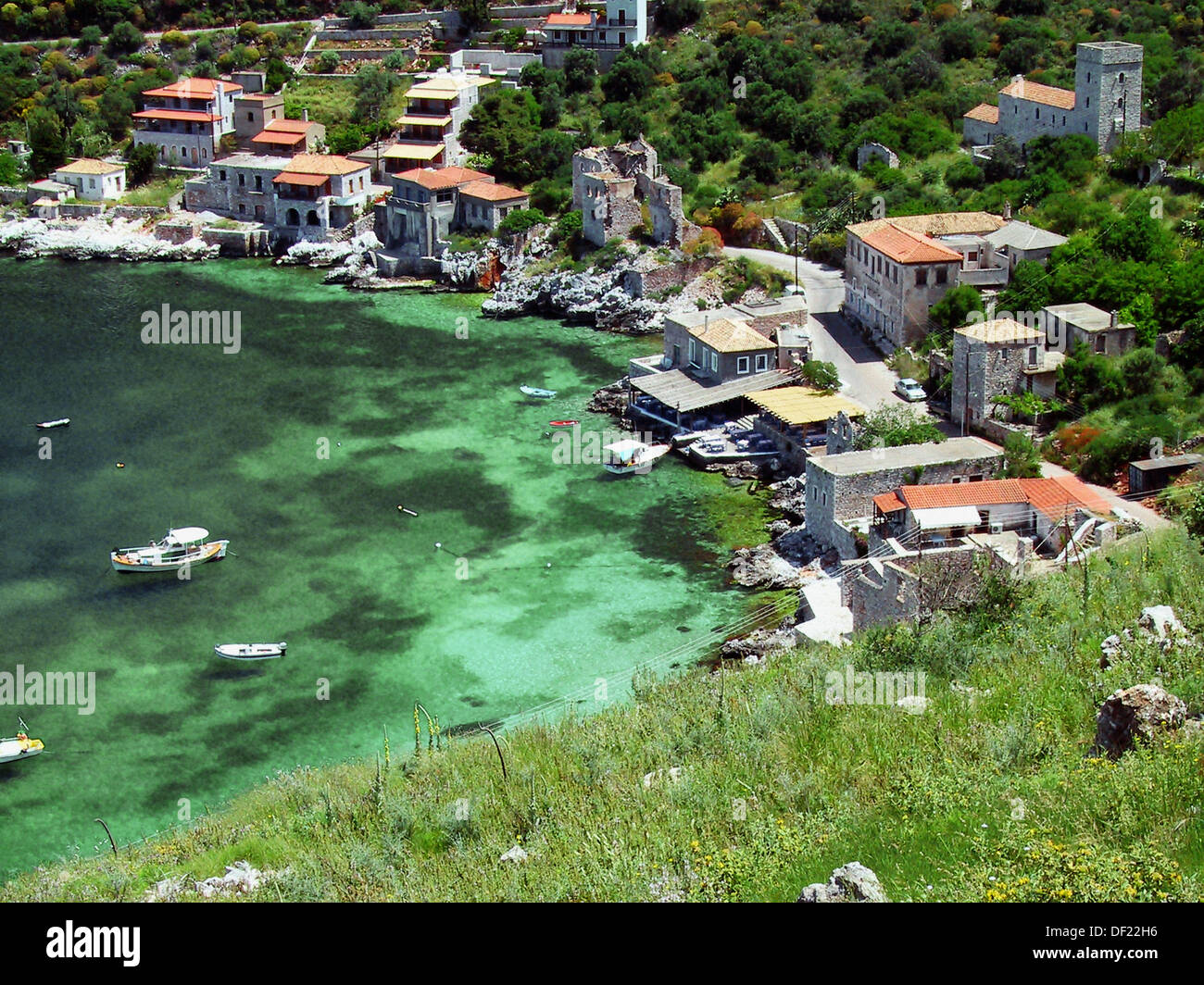 Limeni village at Mani peninsula. Laconia, Peloponnese. Greece Stock