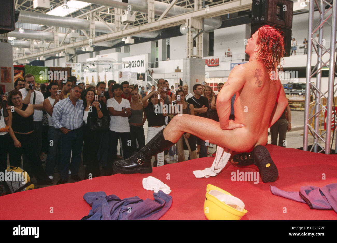 Moske Rejsebureau jordnødder Male stripper, FICEB (International Erotic Film Festival of Barcelona).  Barcelona. Spain Stock Photo - Alamy
