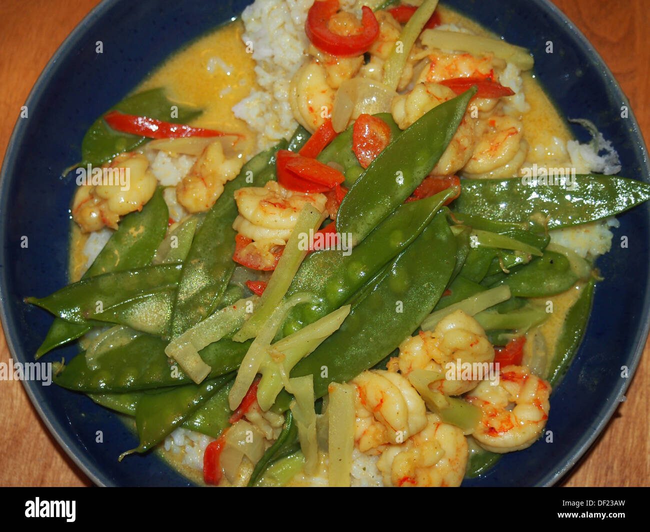 Thai Shrimp stir fry Stock Photo