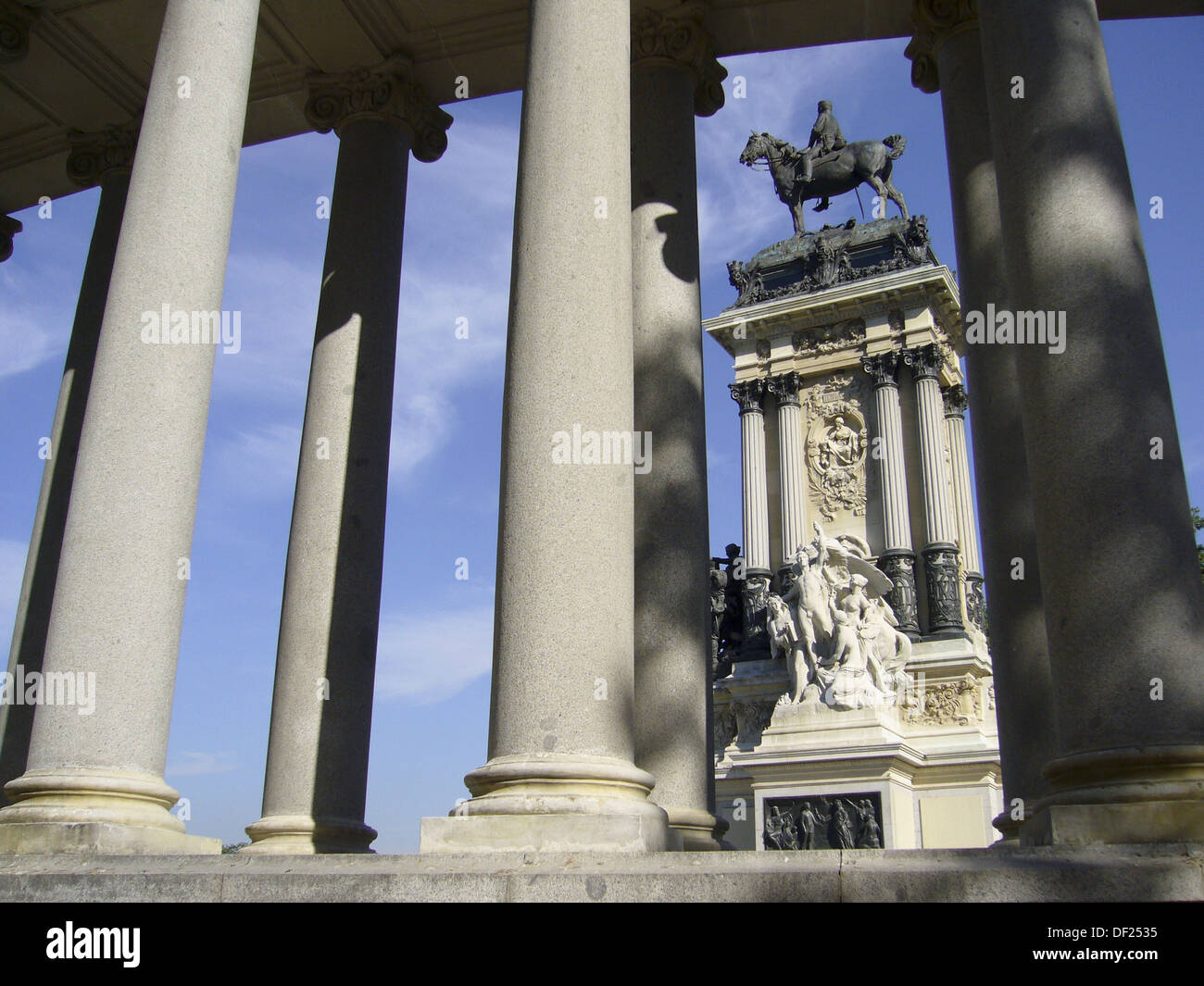Monument to Alfonso XII in Parque del Retiro, Madrid. Spain Stock Photo