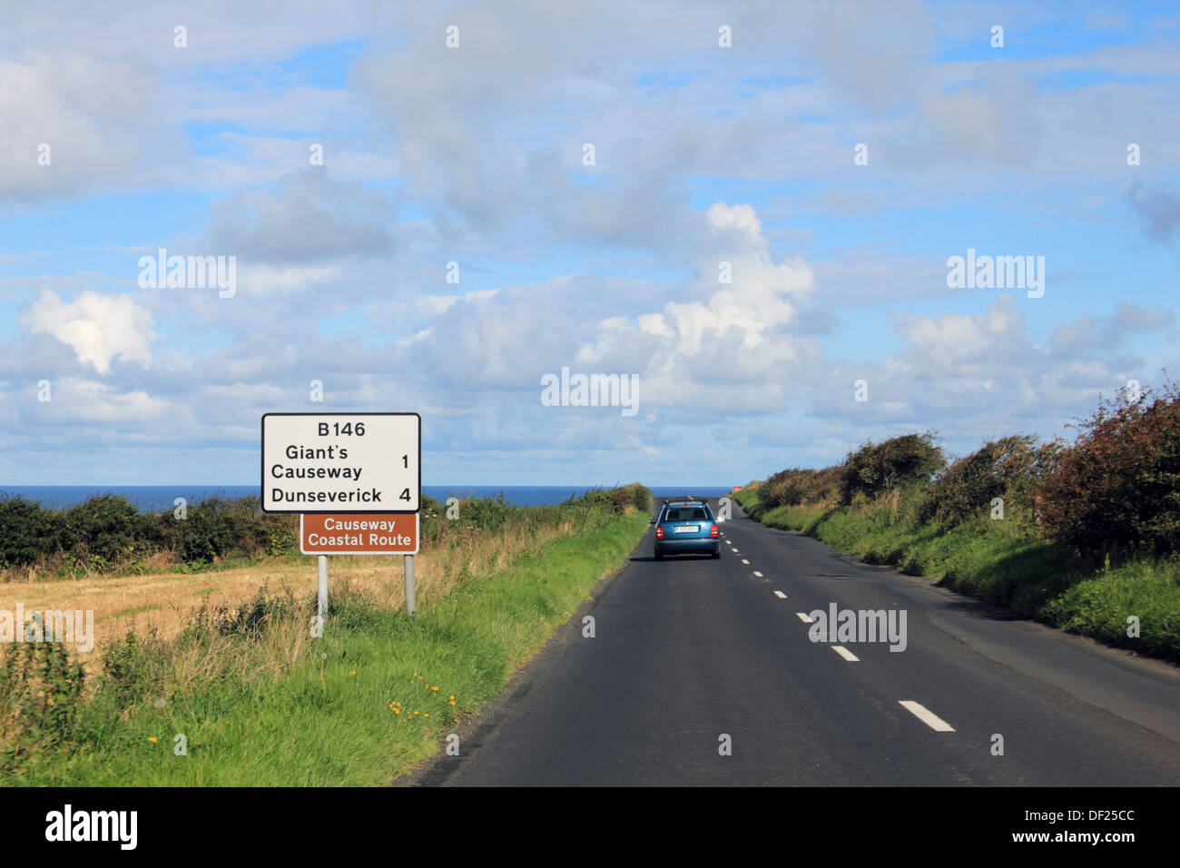 The Causeway Coastal Route to the Giants Causeway, Antrim, Northern Ireland Stock Photo