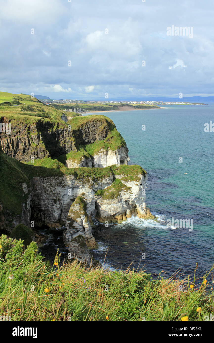 White rocks chalk cliffs near Portrush, County Antrim, Northern Ireland