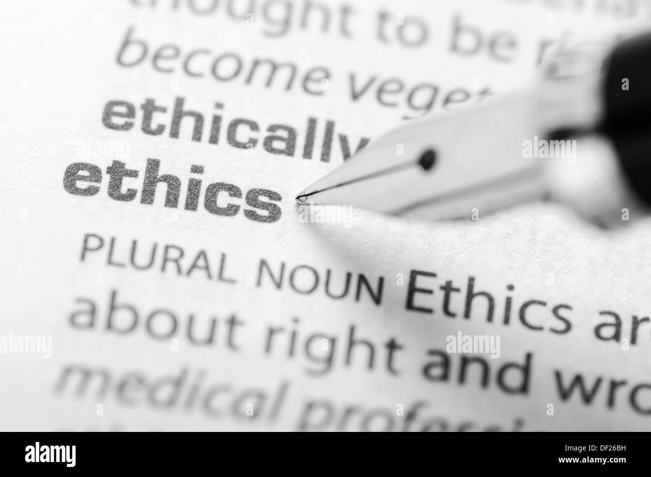 Ethics - Dictionary Series Stock Photo
