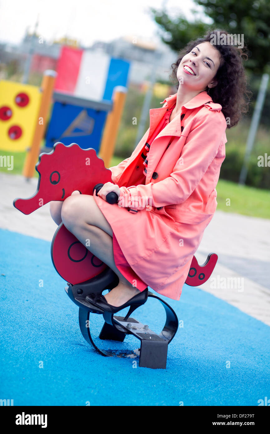 girl on a rocking horse