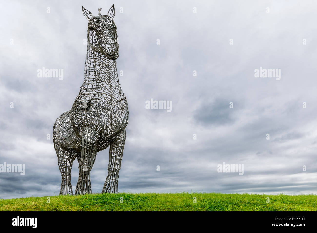 Glasgow, Scotland. 28th of august, 2013: 'The Heavy Horse' by Andy Scott is a sculpture of a Clydesdale Horse Stock Photo