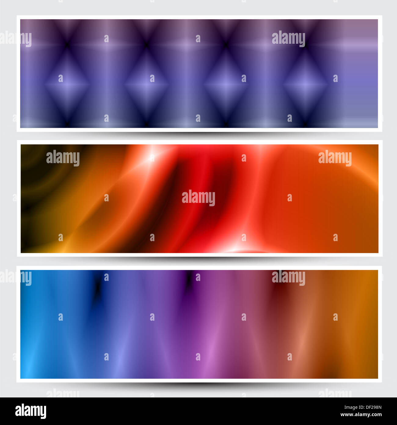 Collection three different abstract design banners Stock Photo