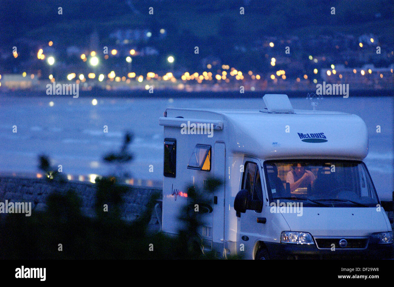Mobile home at beach. Hendaye. France Stock Photo Alamy