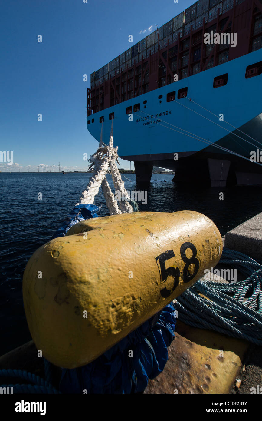 Maersk Lines new Triple E ship Majestic Mærsk at quay in Copenhagen