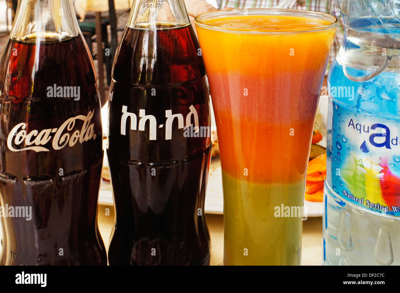 Coca Cola, in Amharic too, blend juice, and water, Addis Ababa
