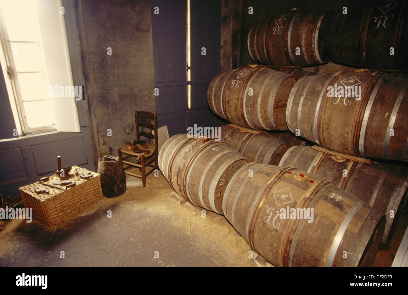 Martell Cognac. Aging cellar at Cognac. France Stock Photo Alamy