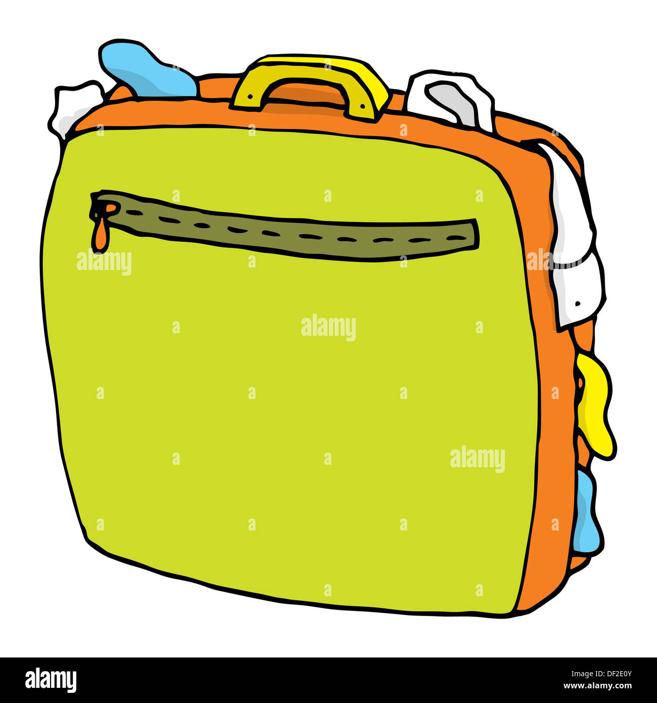 Cartoon suitcase full / Overweight luggage Stock Photo Alamy