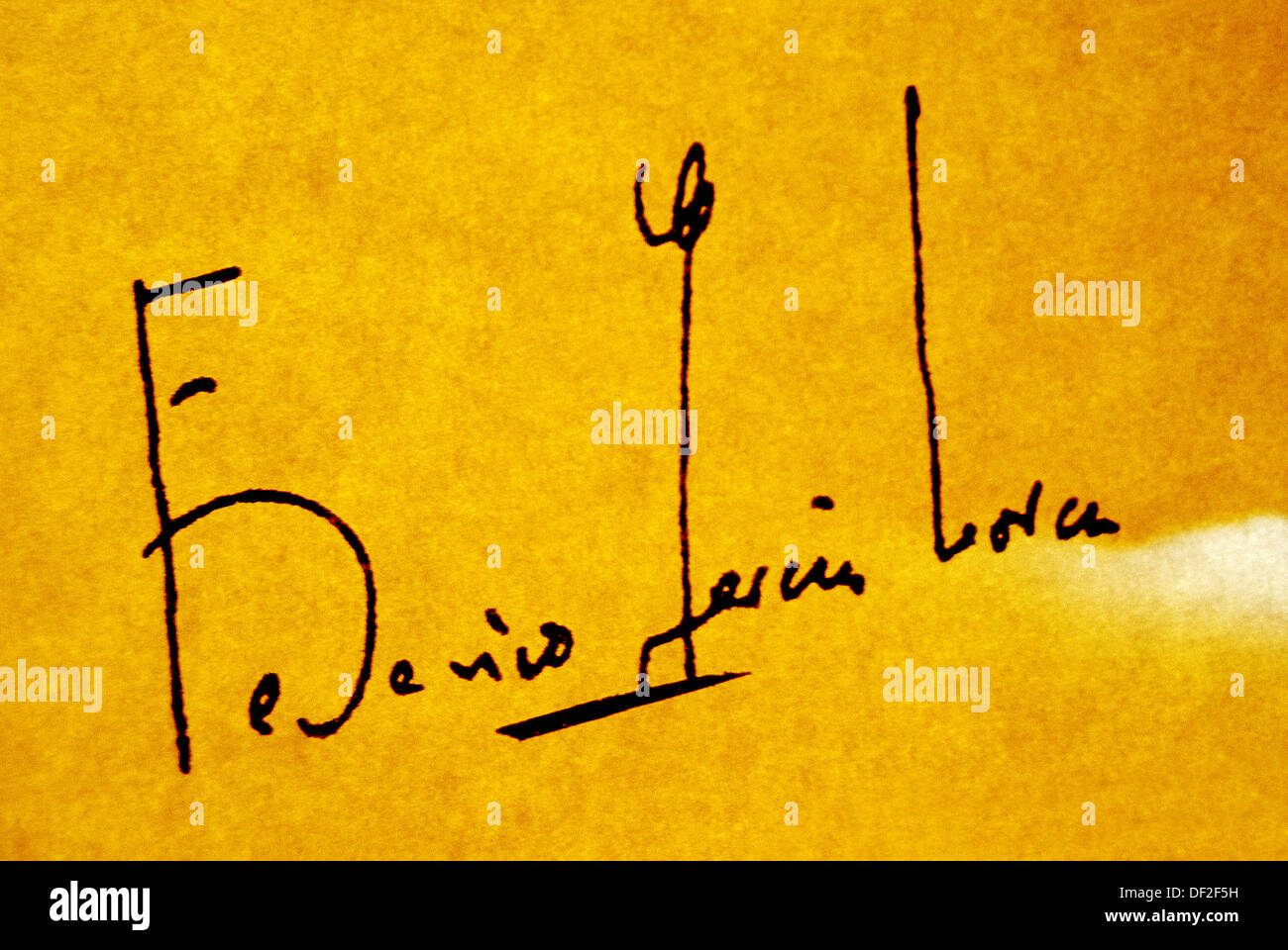 Federico García Lorca signature Stock Photo