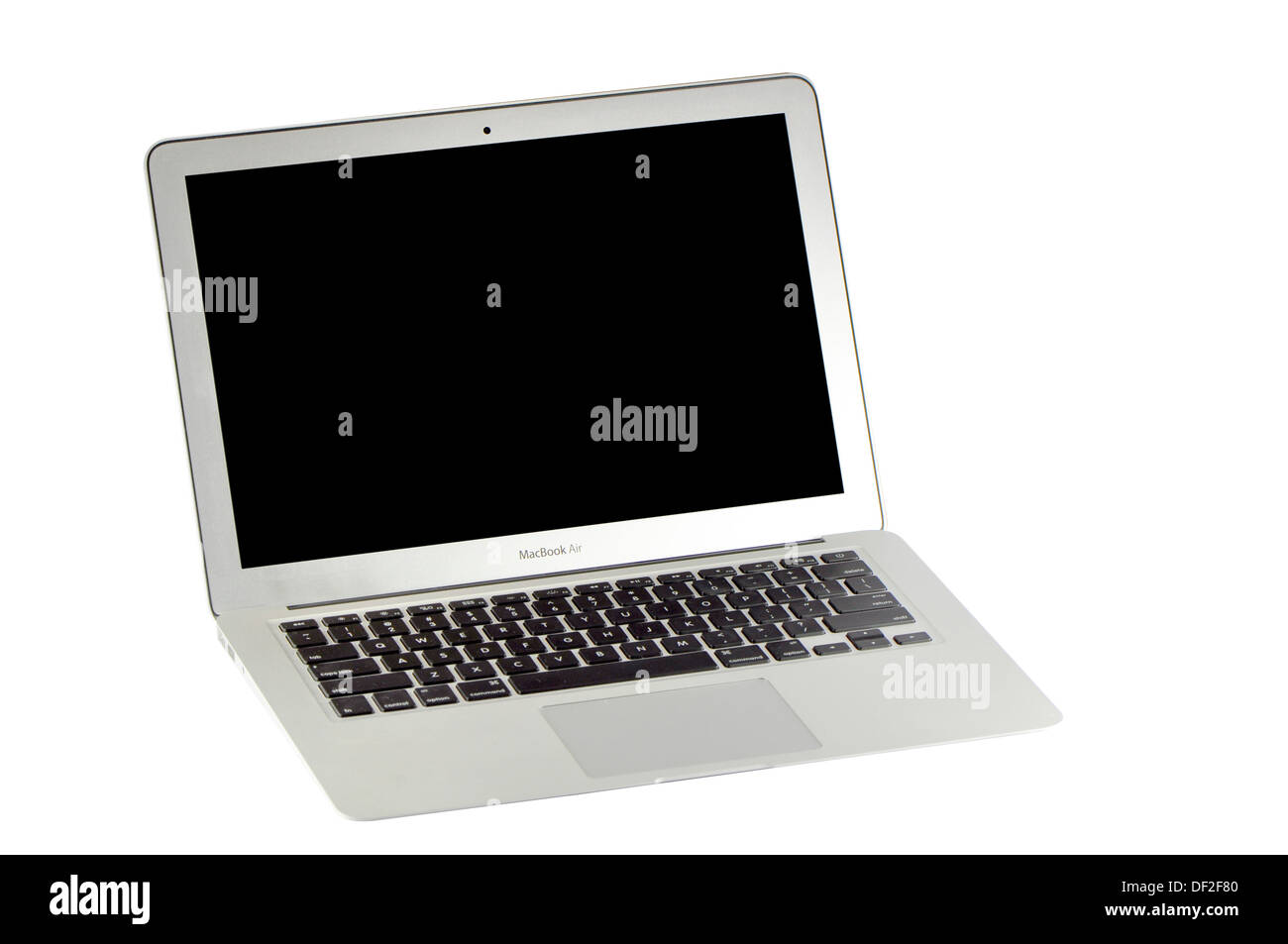 Macbook AIr in different silhouette, isolated on white background Stock Photo