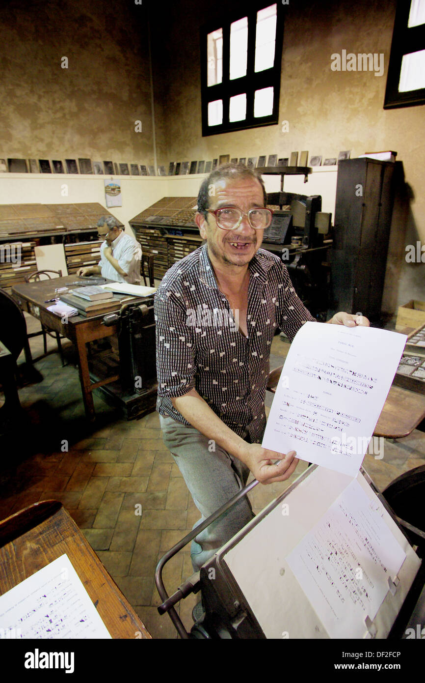 Egypt. Cairo. The only printing in Hieroglyphs at the IFAO