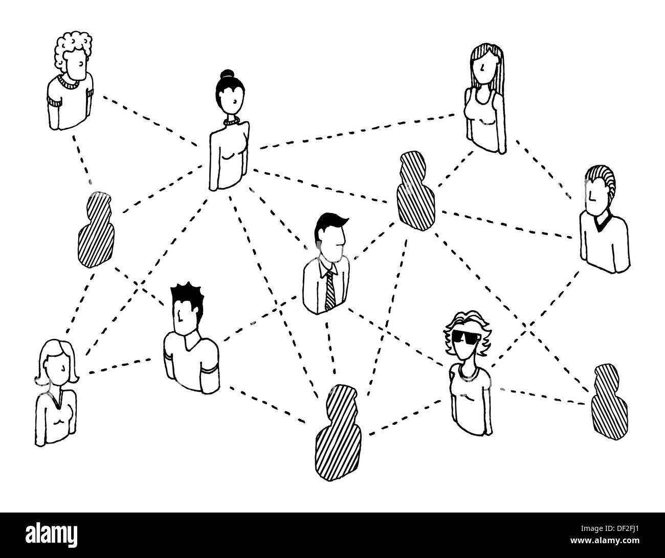 Social network connecting / People relations Stock Photo Alamy