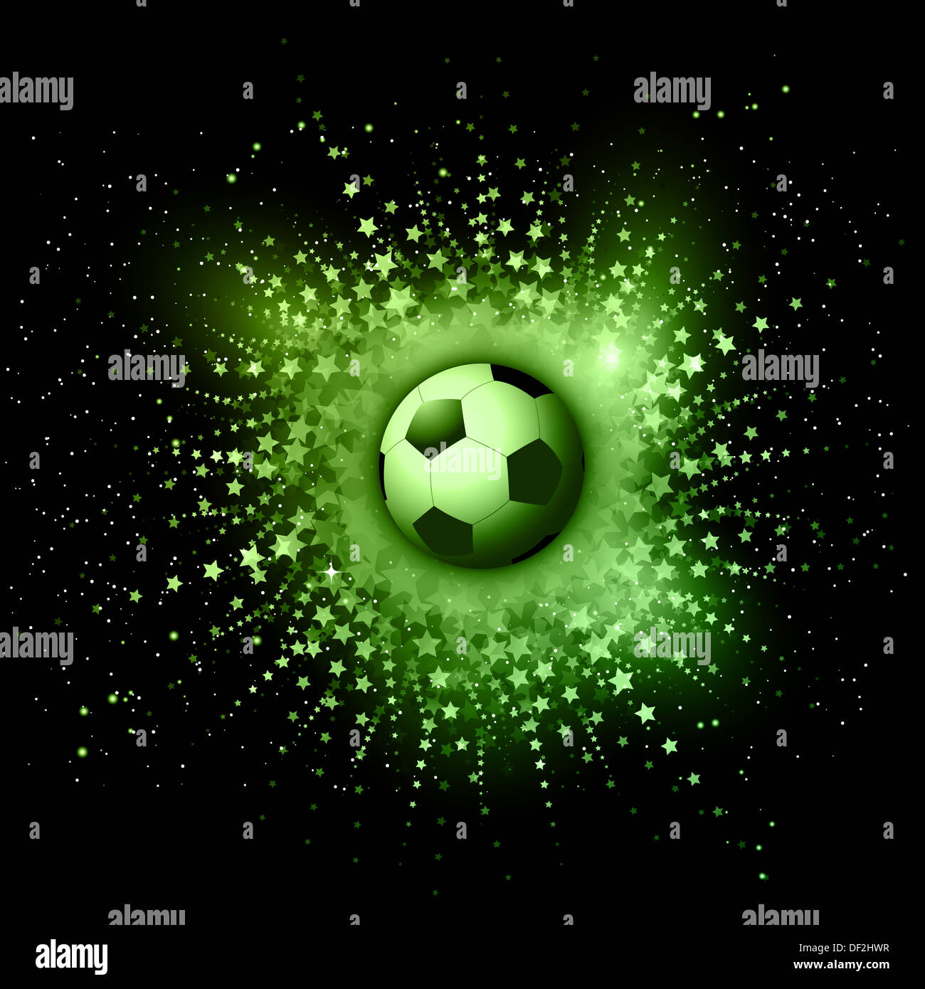 Soccer ball on an abstract star burst background Stock Photo Alamy