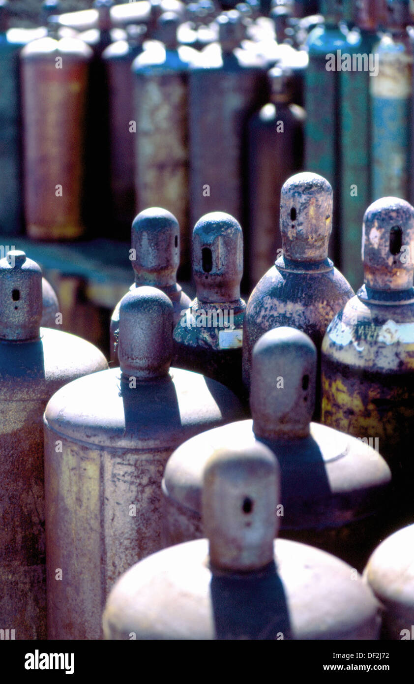Rusted propane tanks Stock Photo Alamy