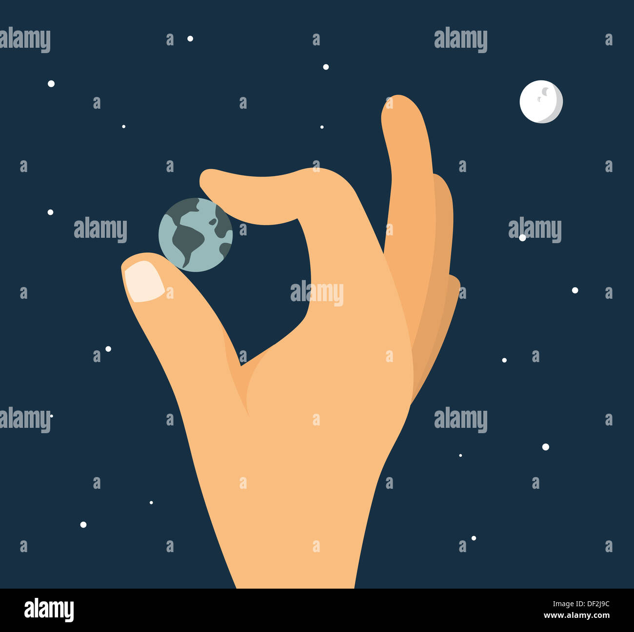 World at your fingertips / Powerful hand Stock Photo Alamy