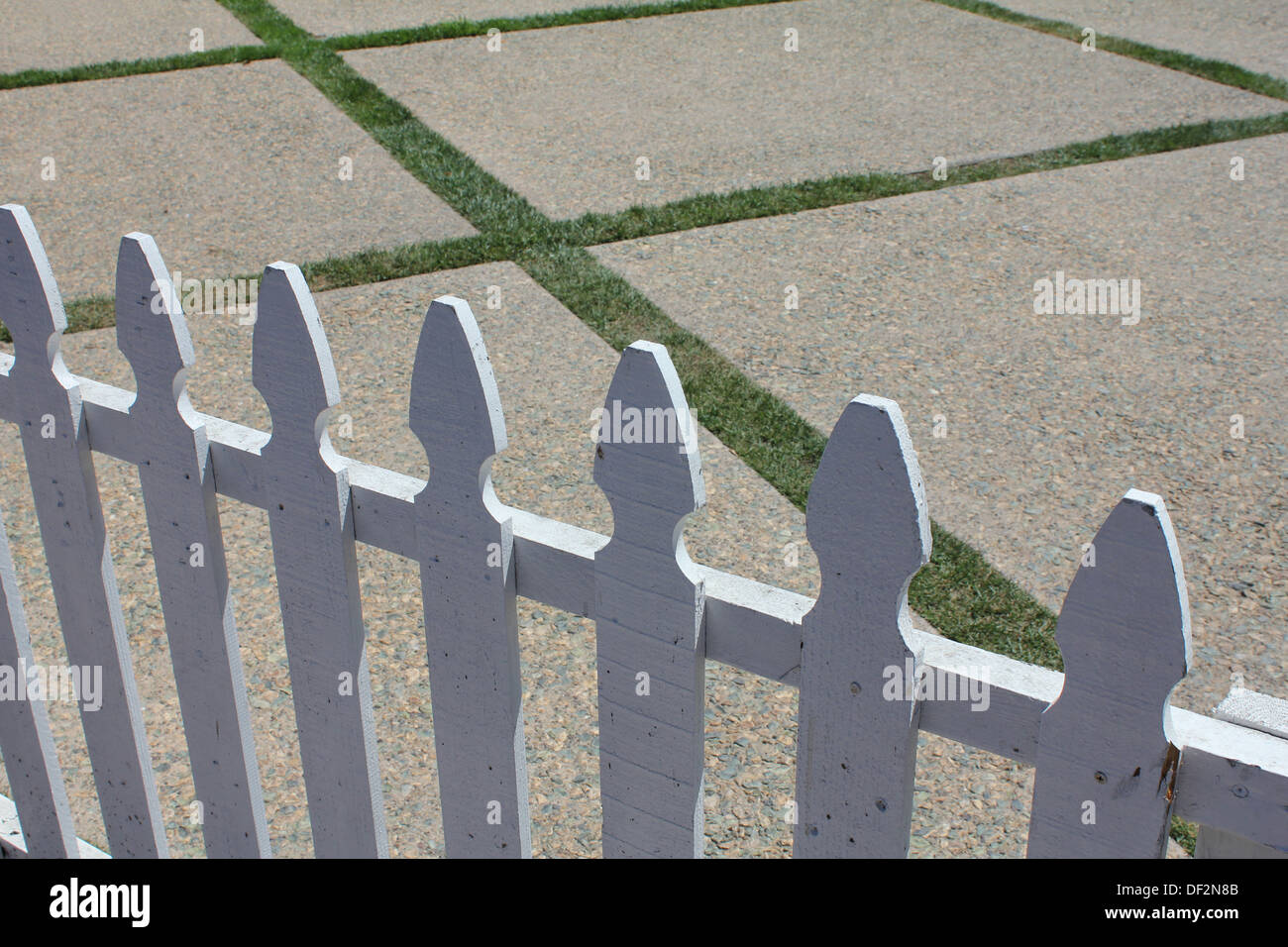 White Picket Fence Stock Photo