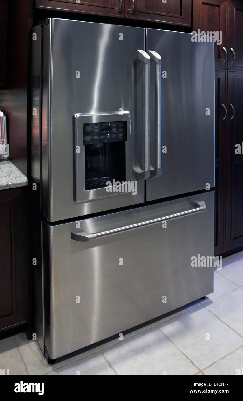 stainless steel Refrigerator Stock Photo