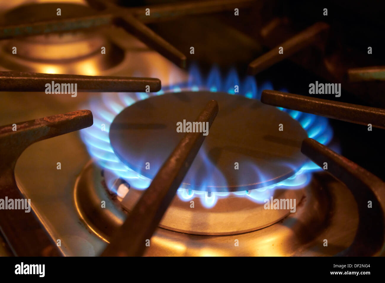 Black Gas Stove Burner Stock Photo Alamy
