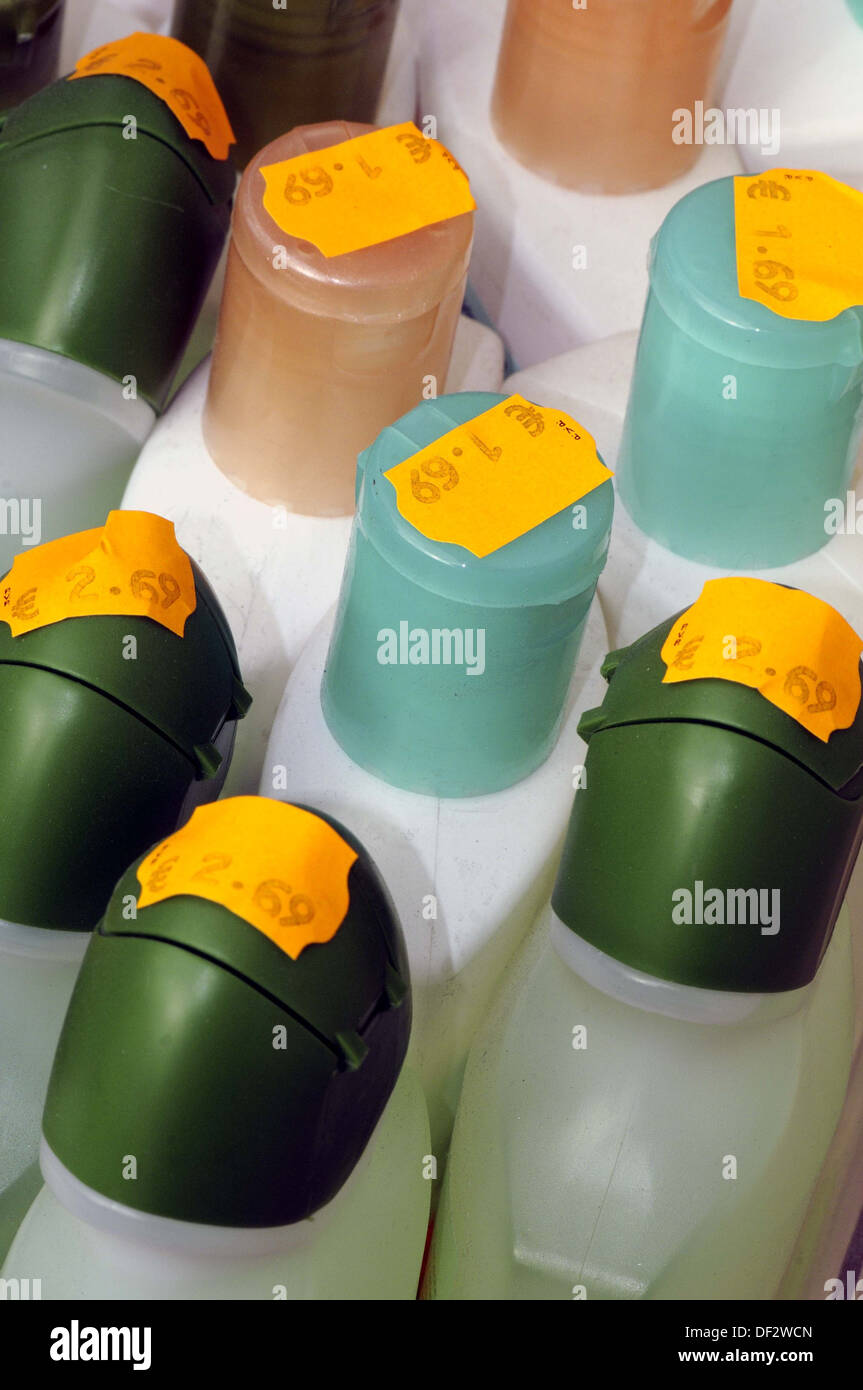 Plastic bottles of cologne Stock Photo Alamy