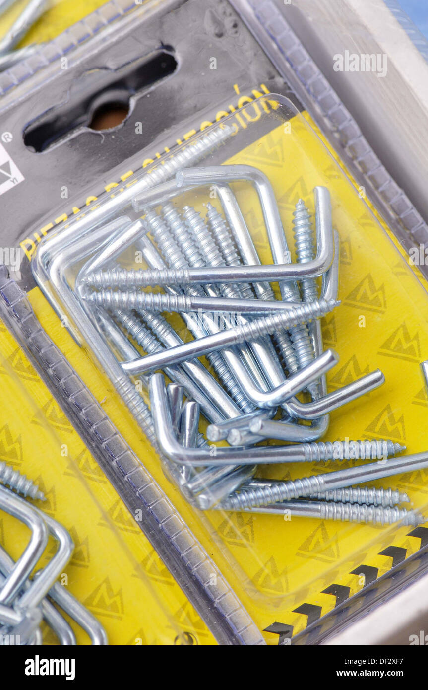 Right angle screw hooks Stock Photo Alamy