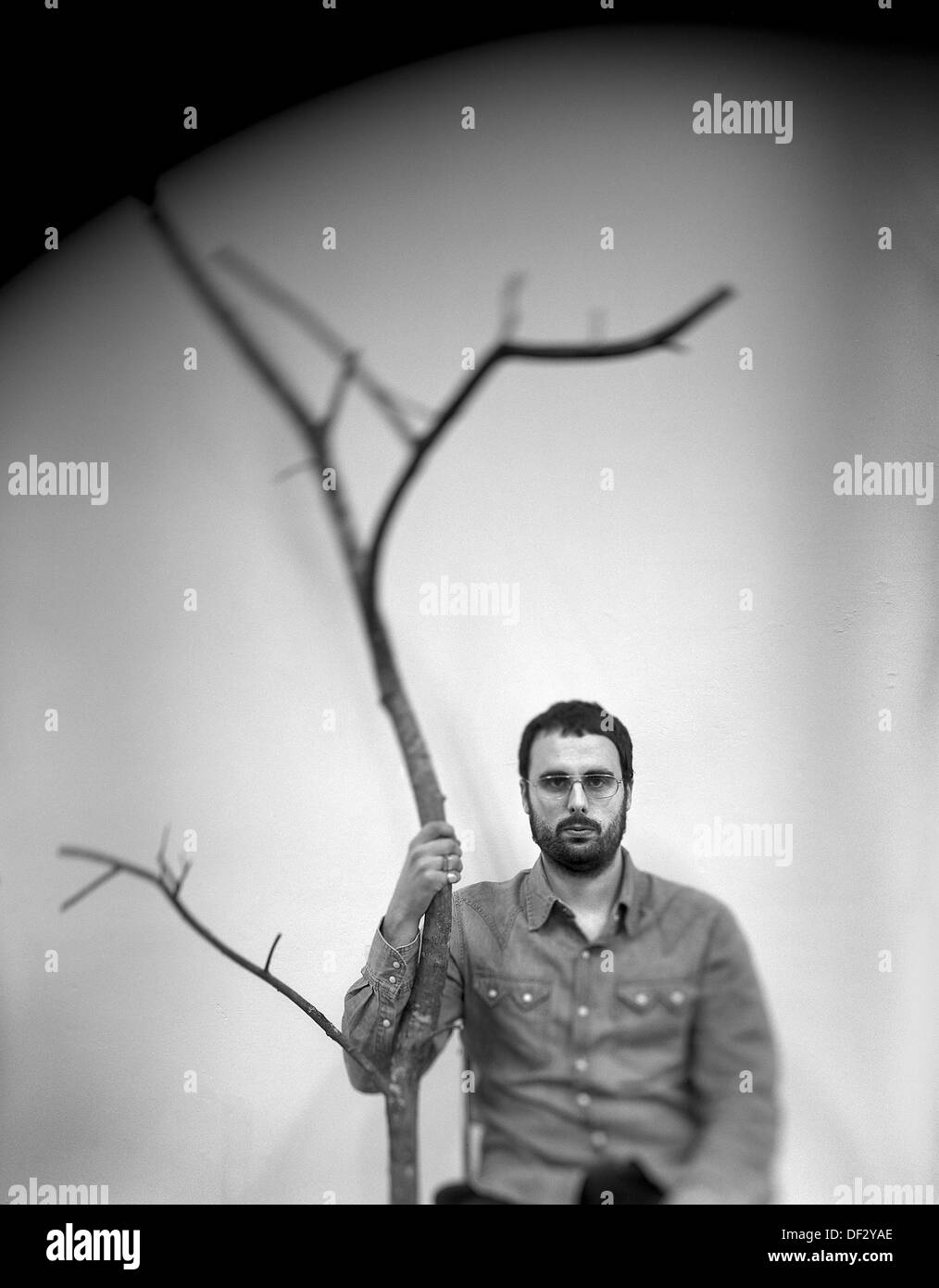 Spanish artist Perianes in his atelier, Vigo, Spain Stock Photo
